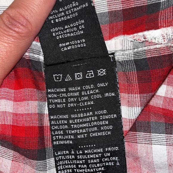 Harley Davidson Red Plaid Short Sleeve Button Front Shirt 2XL - Picture 7 of 7